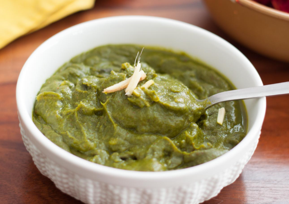Sisunak Saag, a green leafy dish from Uttarakhand cuisine.