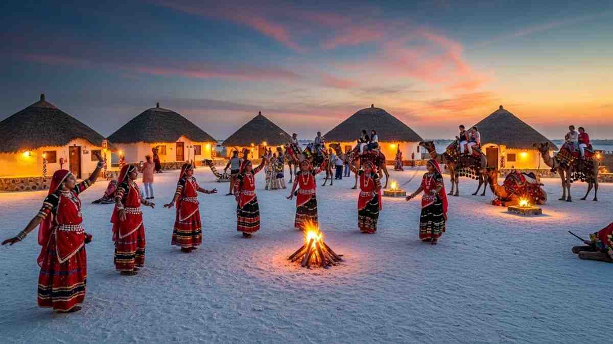 Traditional Lohri celebration with bonfire, music, and dance, one of the most popular January events in India