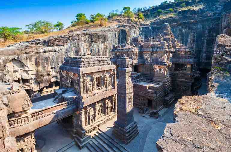 Ajanta and Ellora rock cut caves showcasing Heritage Sites in India Towno